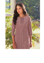 Voilet Roma Silk Designer Hand Embroidery Work Readymade Kurti