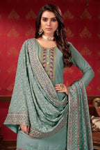 Women Georgette Heavy Embroidery Work Semi Stitch Dress Material.