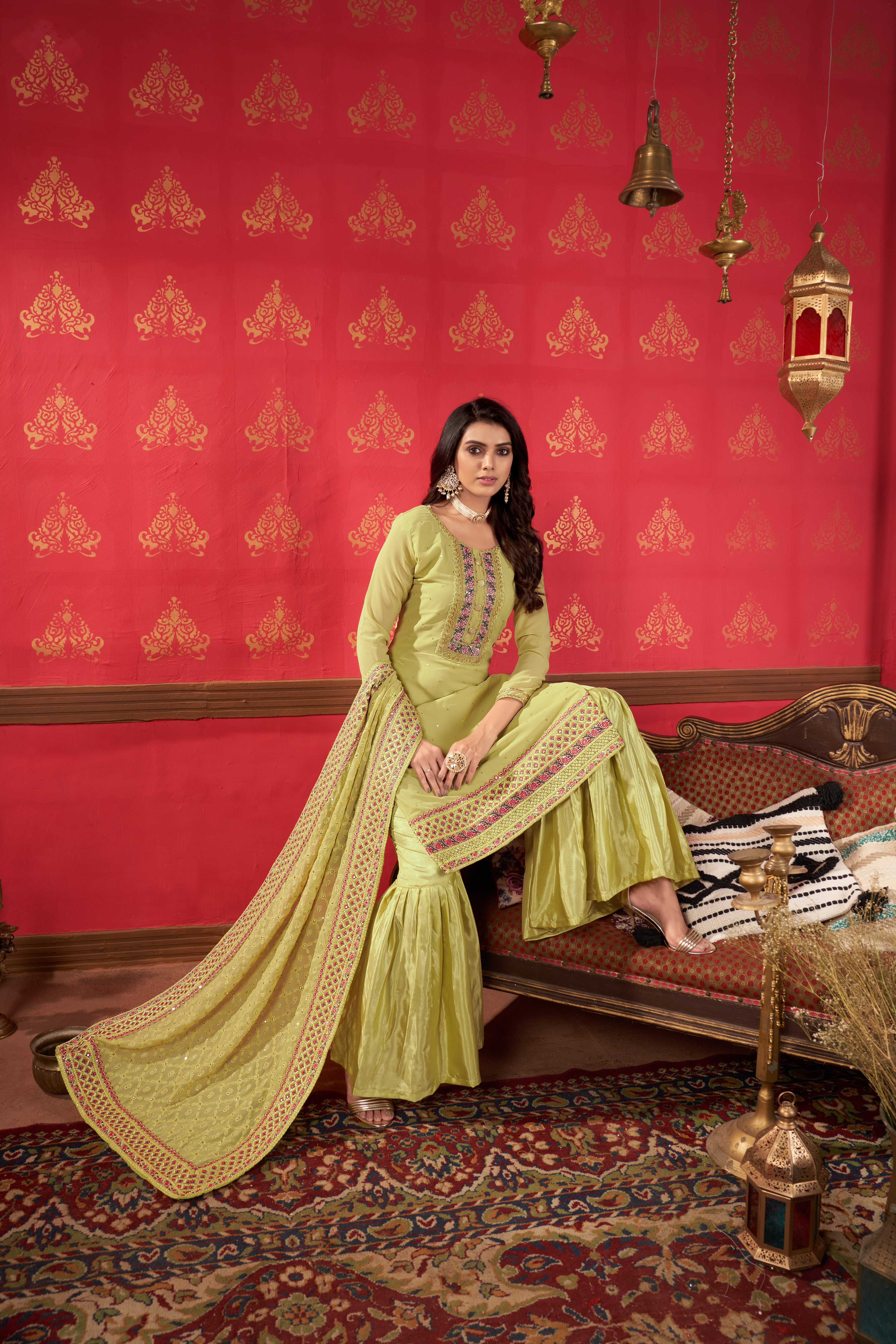 Women Georgette Heavy Embroidery Work Semi Stitch Dress material.
