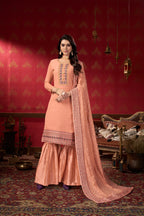 Women's Georgette Heavy Embroidery Work Semi Stitch Dress Material.