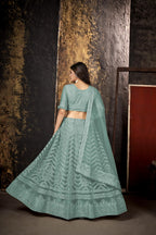 Malty Heavy Net With Designer Embroidery Work Semi Stitch Lehenga Choli