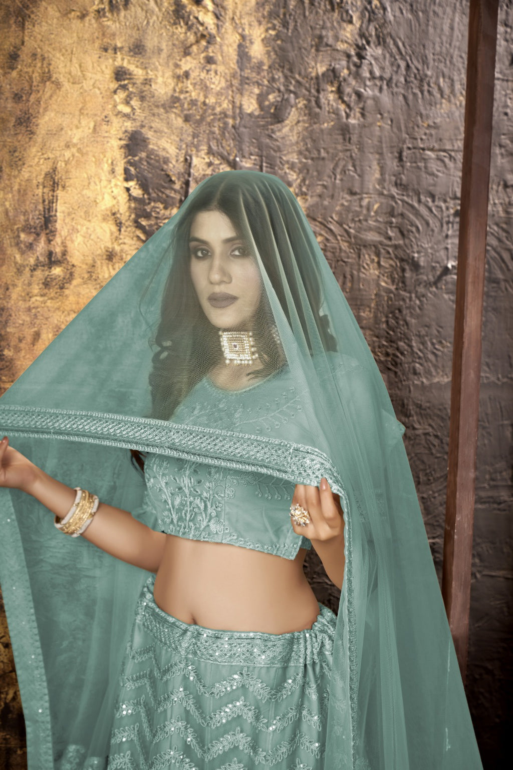 Malty Heavy Net With Designer Embroidery Work Semi Stitch Lehenga Choli