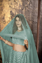 Malty Heavy Net With Designer Embroidery Work Semi Stitch Lehenga Choli