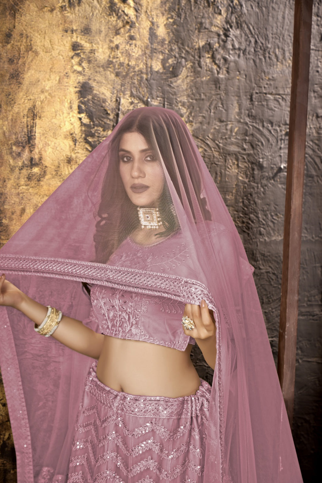 Malty Heavy Net With Designer Embroidery Work Semi Stitch Lehenga Choli